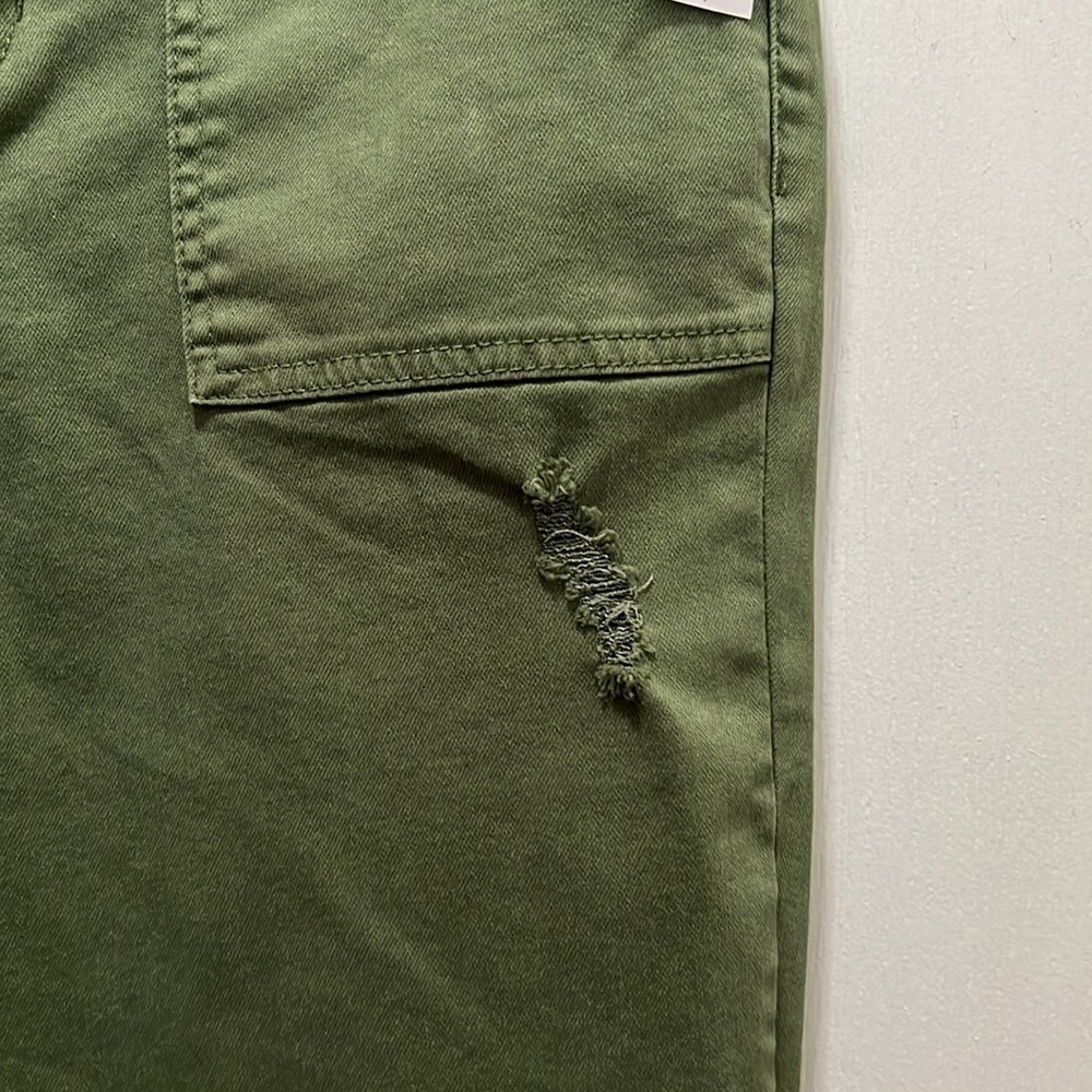 NWT Time & Tru Pants Womens Size 12 Green High Skinny High Rise Belted - Picture 3 of 6